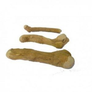 Drie verschillende groottes van de woefstock naast elkaar