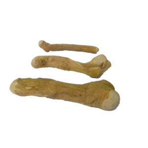 Drie woefstock snacks van Darf op een rij van drie verschillende groottes